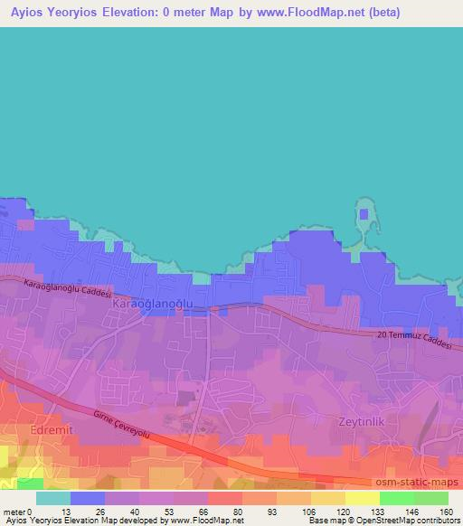 Ayios Yeoryios,Cyprus Elevation Map