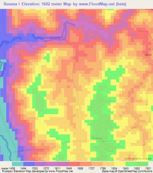 Rusasa I,Rwanda Elevation Map