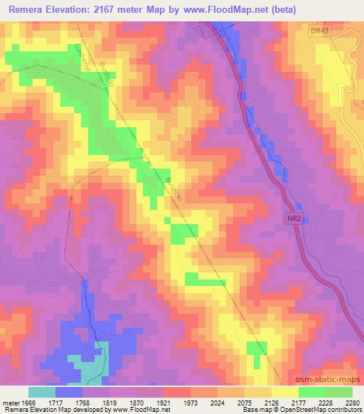 Remera,Rwanda Elevation Map