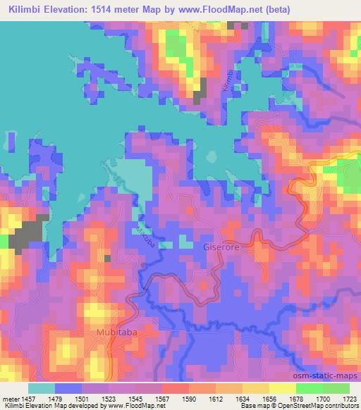 Kilimbi,Rwanda Elevation Map