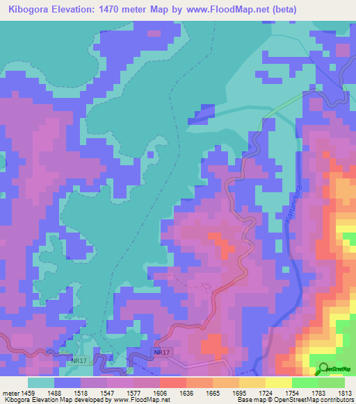 Kibogora,Rwanda Elevation Map