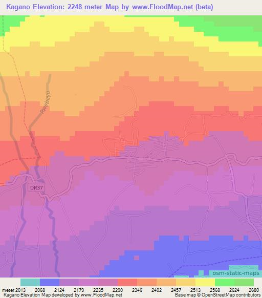 Kagano,Rwanda Elevation Map