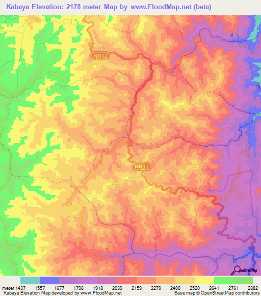 Kabaya,Rwanda Elevation Map