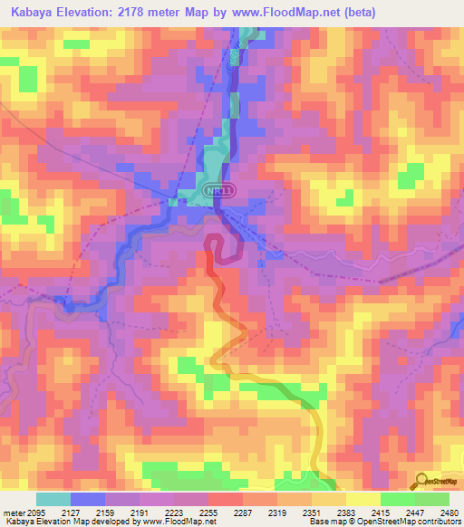 Kabaya,Rwanda Elevation Map