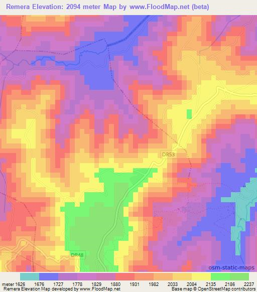 Remera,Rwanda Elevation Map