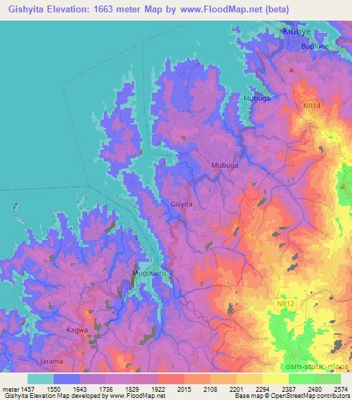 Gishyita,Rwanda Elevation Map