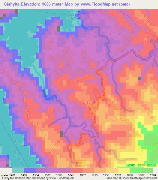 Gishyita,Rwanda Elevation Map