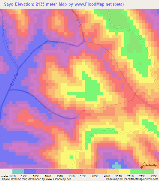 Sayo,Rwanda Elevation Map