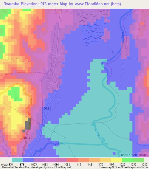 Rwumba,Rwanda Elevation Map