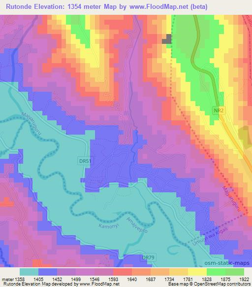 Rutonde,Rwanda Elevation Map