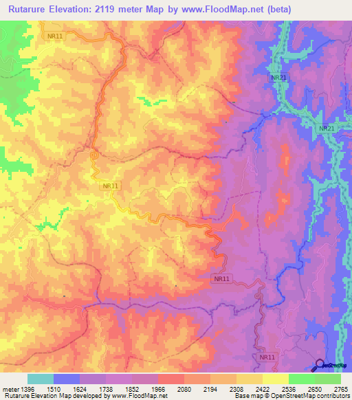 Rutarure,Rwanda Elevation Map