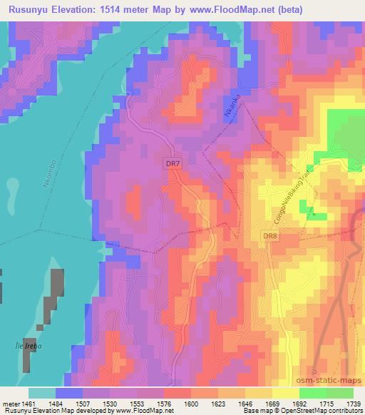 Rusunyu,Rwanda Elevation Map