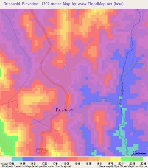 Rushashi,Rwanda Elevation Map