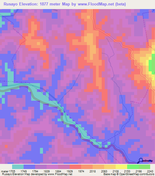 Rusayo,Rwanda Elevation Map