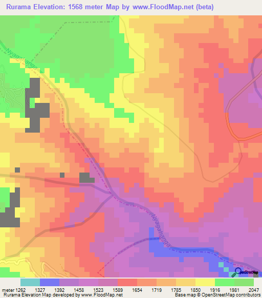 Rurama,Rwanda Elevation Map