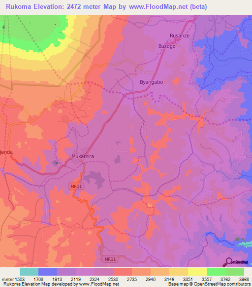 Rukoma,Rwanda Elevation Map