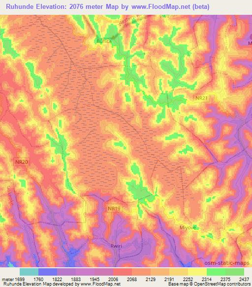 Ruhunde,Rwanda Elevation Map