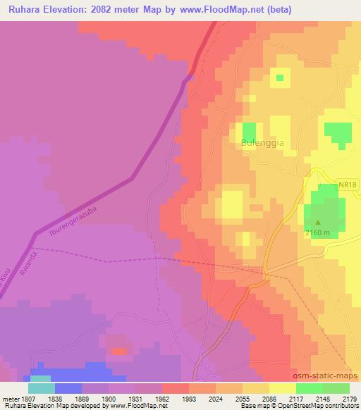 Ruhara,Rwanda Elevation Map