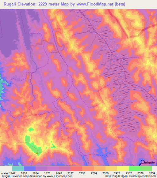 Rugali,Rwanda Elevation Map