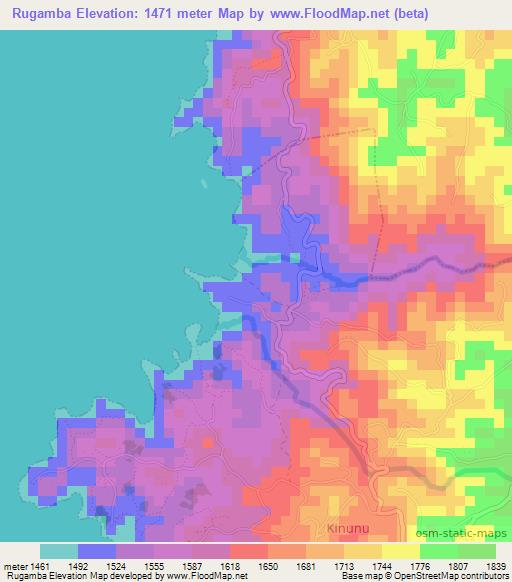 Rugamba,Rwanda Elevation Map