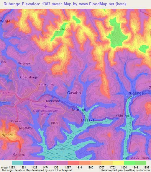 Rubungo,Rwanda Elevation Map