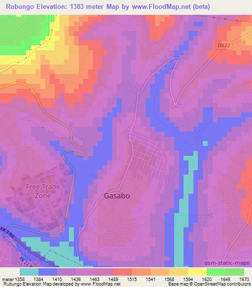 Rubungo,Rwanda Elevation Map
