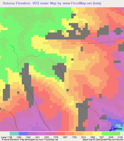Rubona,Rwanda Elevation Map