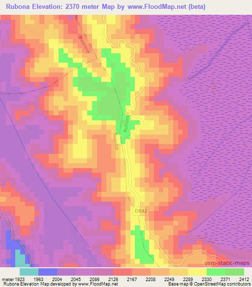 Rubona,Rwanda Elevation Map