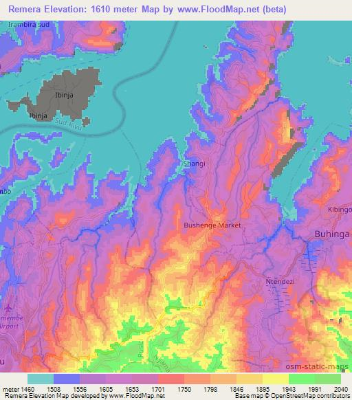 Remera,Rwanda Elevation Map