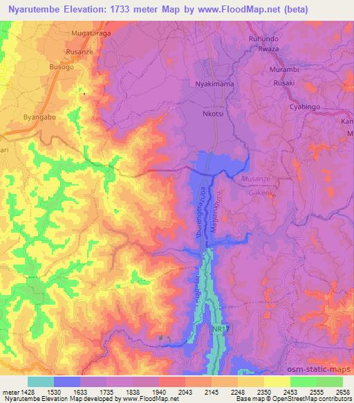 Nyarutembe,Rwanda Elevation Map