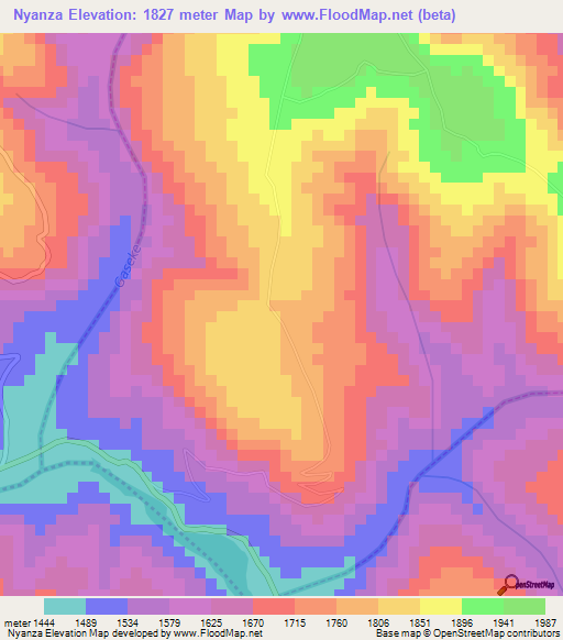 Nyanza,Rwanda Elevation Map