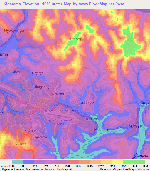 Kigarama,Rwanda Elevation Map