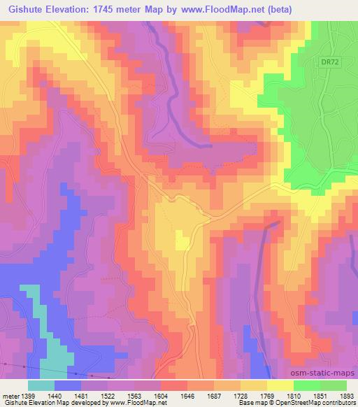 Gishute,Rwanda Elevation Map