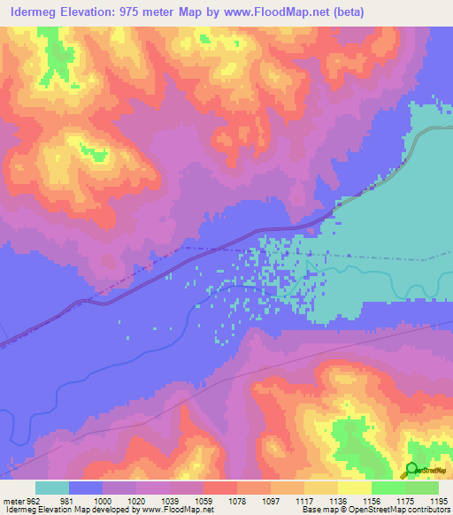 Idermeg,Mongolia Elevation Map