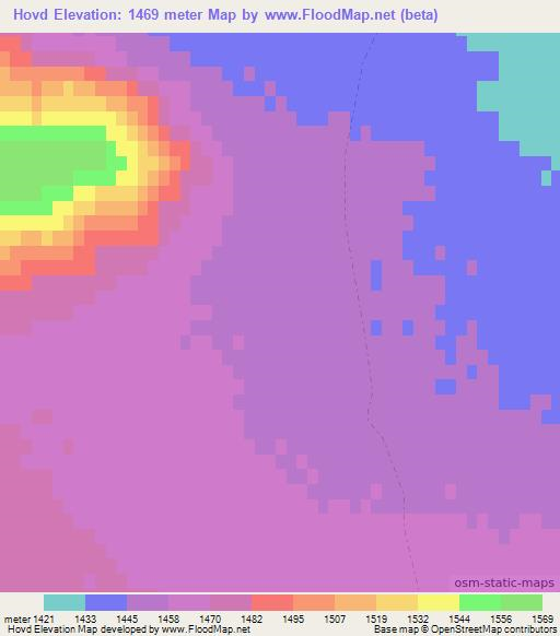 Hovd,Mongolia Elevation Map