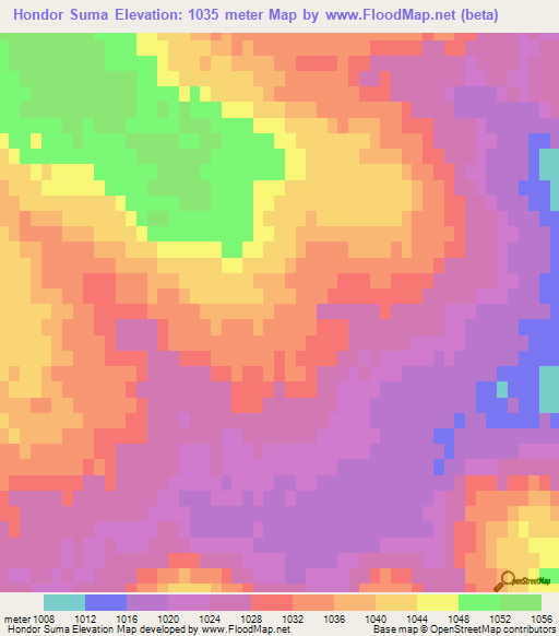 Hondor Suma,Mongolia Elevation Map