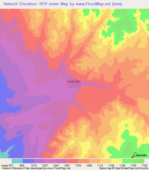 Hatavch,Mongolia Elevation Map