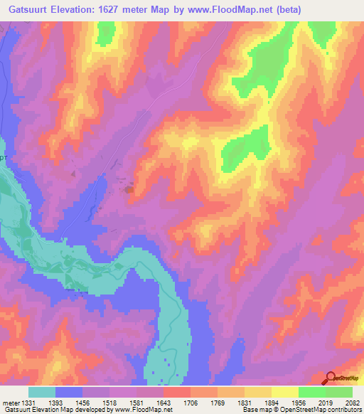 Gatsuurt,Mongolia Elevation Map