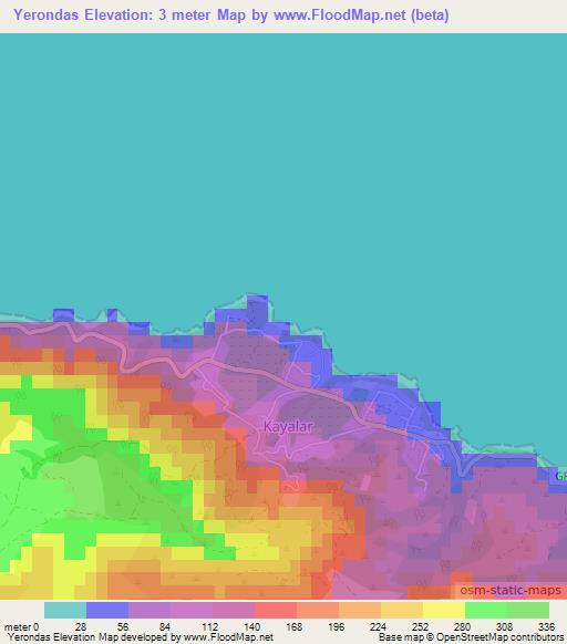 Yerondas,Cyprus Elevation Map