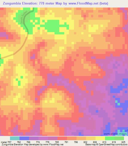 Zungumbia,Congo (Kinshasa) Elevation Map