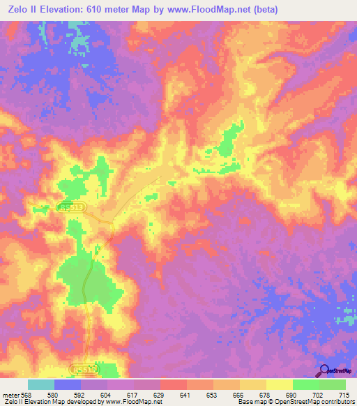 Zelo II,Congo (Kinshasa) Elevation Map