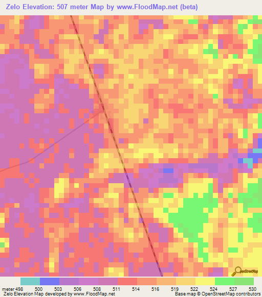 Zelo,Congo (Kinshasa) Elevation Map