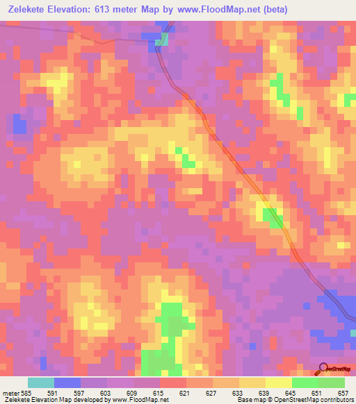 Zelekete,Congo (Kinshasa) Elevation Map