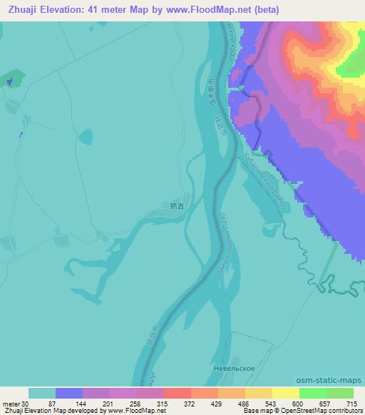 Zhuaji,China Elevation Map