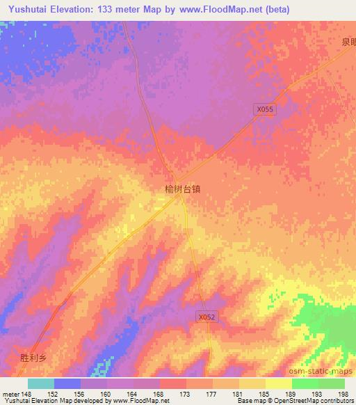 Yushutai,China Elevation Map