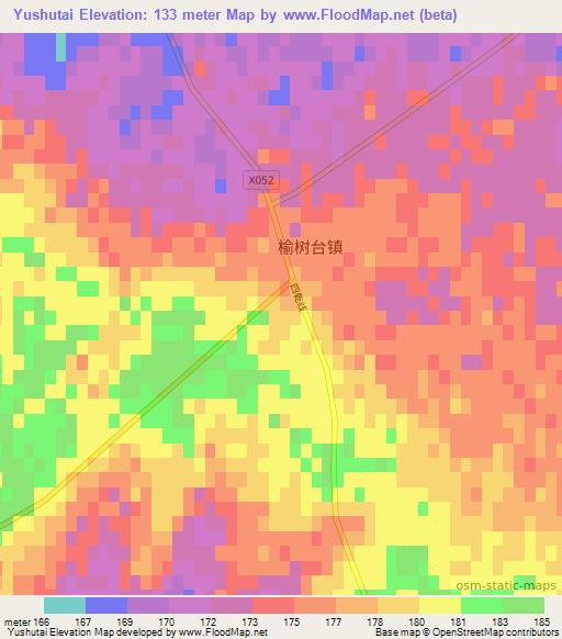 Yushutai,China Elevation Map