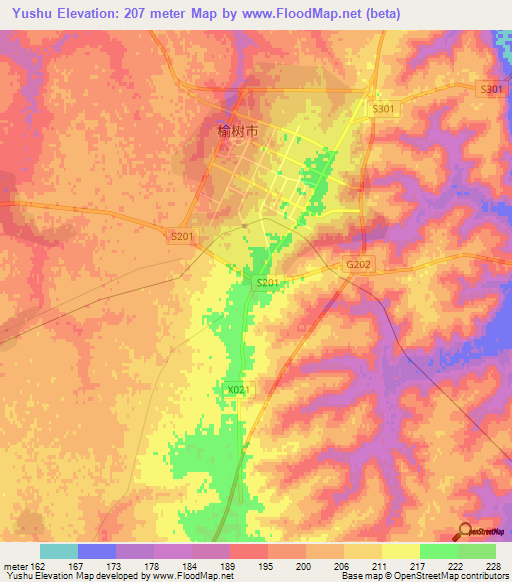 Yushu,China Elevation Map