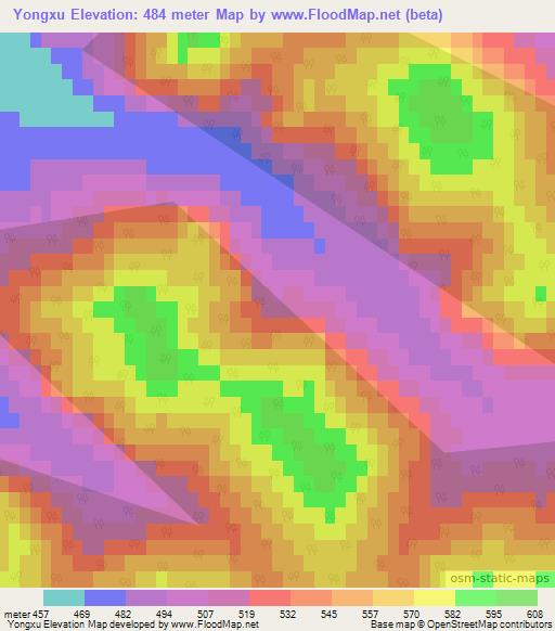 Yongxu,China Elevation Map