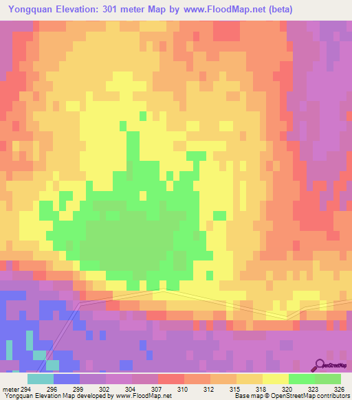 Yongquan,China Elevation Map