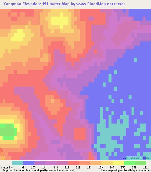 Yongmao,China Elevation Map